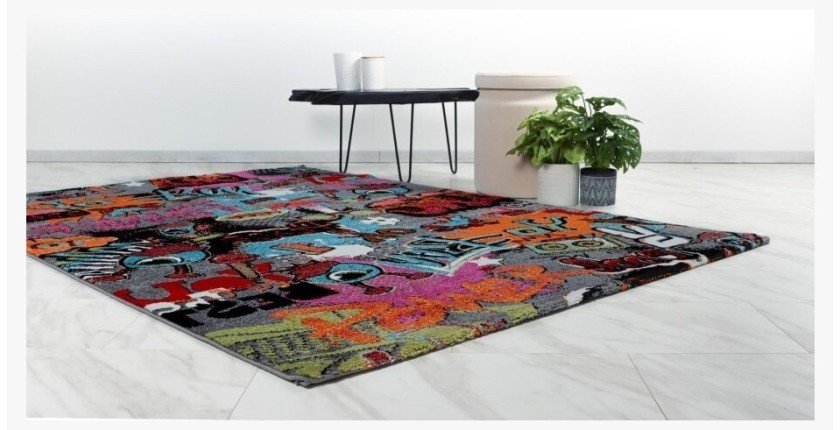 Tapis enfant et ado 290x200cm, design F404E coloris multicolore - Confort et élégance pour votre intérieur