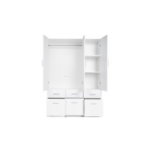 Armoire trois portes et six tiroirs collection FLEX, coloris blanc brillant