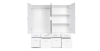 Armoire quatre portes et huit tiroirs collection FLEX, coloris blanc brillant