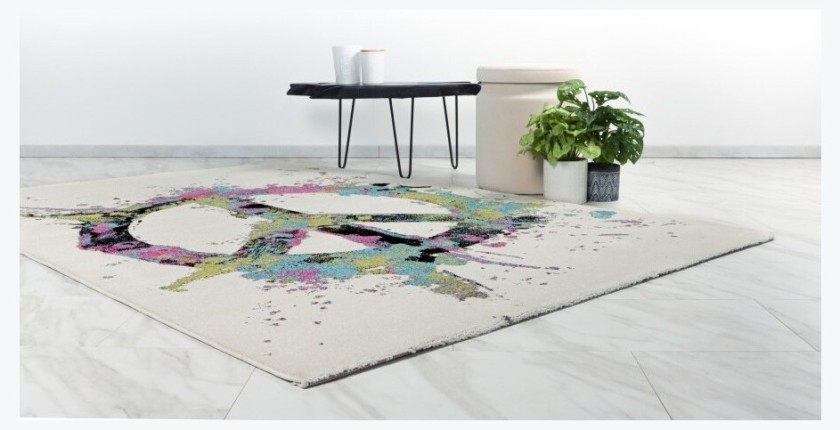 Tapis 150x80cm, design F104E coloris multicolore - Confort et élégance pour votre intérieur