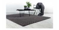 Tapis 230x160cm, design H008Y coloris graphite - Confort et élégance pour votre intérieur