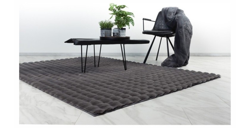 Tapis 230x160cm, design H008Y coloris graphite - Confort et élégance pour votre intérieur