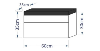 Meuble sous vasque suspendu collection RAVEN, coloris blanc mat et brillant, avec vasque et siphon inclus