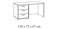 Bureau enfant robuste 3 tiroirs collection DANY coloris chêne clair