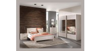 Armoire 250cm pour chambre à coucher avec 2 portes coulissantes collection DANY coloris chêne clair.