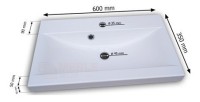 Ensemble meubles de salle de bain blanc collection RAVEN. Colonne, meuble sous vasque, vasque 60cm, miroir, siphon et leds