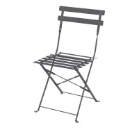 Chaise de jardin pliable en métal gris anthracite 42x46x82cm