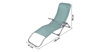 Chaise longue / bain de soleil coloris Bleu gris 185x95x61cm