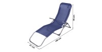 Chaise longue / bain de soleil coloris Bleu marine 185x95x61cm