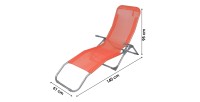 Chaise longue / bain de soleil coloris Corail 185x95x61cm