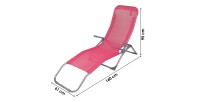 Chaise longue / bain de soleil coloris Corail 185x95x61cm