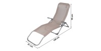 Chaise longue / bain de soleil coloris Taupe 185x95x61cm