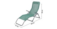 Chaise longue / bain de soleil coloris Vert 185x95x61cm