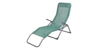 Chaise longue / bain de soleil coloris Vert 185x95x61cm
