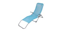 Chaise longue / bain de soleil coloris Bleu turquoise 185x95x61cm