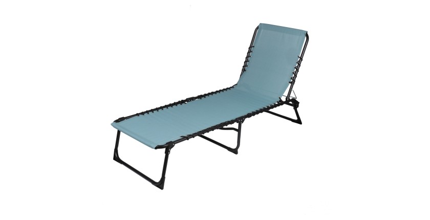 Chaise longue / bain de soleil coloris Bleu gris 190x85x55cm