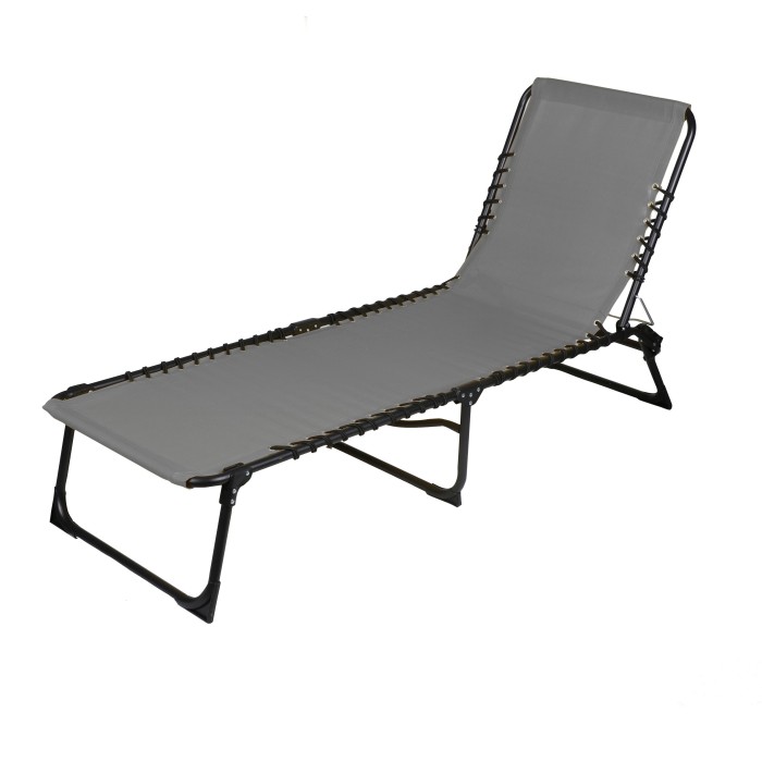 Chaise longue / bain de soleil coloris gris 190x85x55cm