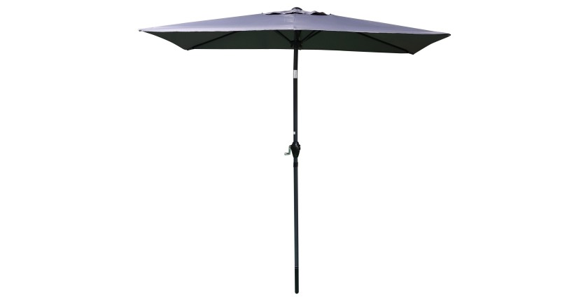 Parasol inclinable gris anthracite, dimension 135x210cm