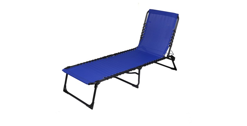 Chaise longue / bain de soleil coloris bleu 190x85x55cm