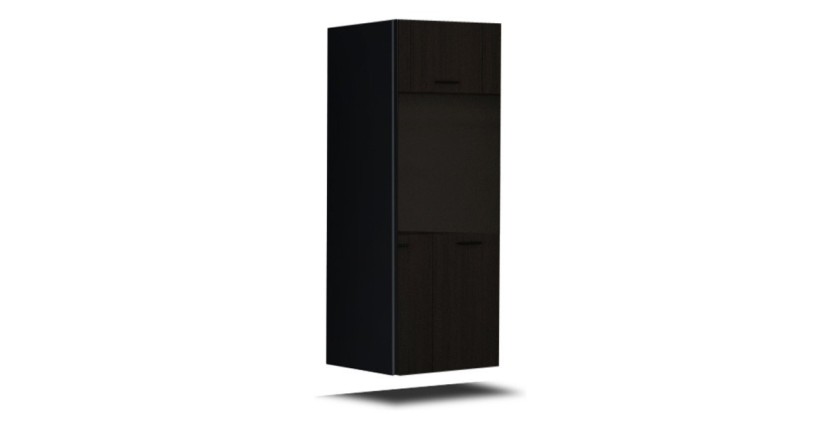 Meuble de salon noir collection CEPTO 37x91cm, 1 porte, 1 étagère.