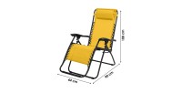 Fauteuil relax d'extérieur coloris jaune, dimension 176x108x64cm