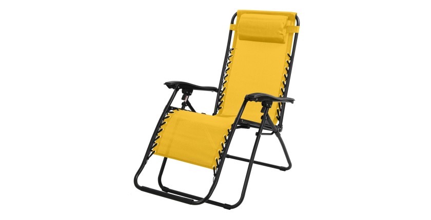 Fauteuil relax d'extérieur coloris jaune, dimension 176x108x64cm