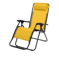 Fauteuil relax d'extérieur coloris jaune, dimension 176x108x64cm