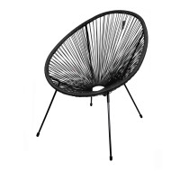 Fauteuil de jardin rond en résine coloris noir, dimension 95x83x73cm