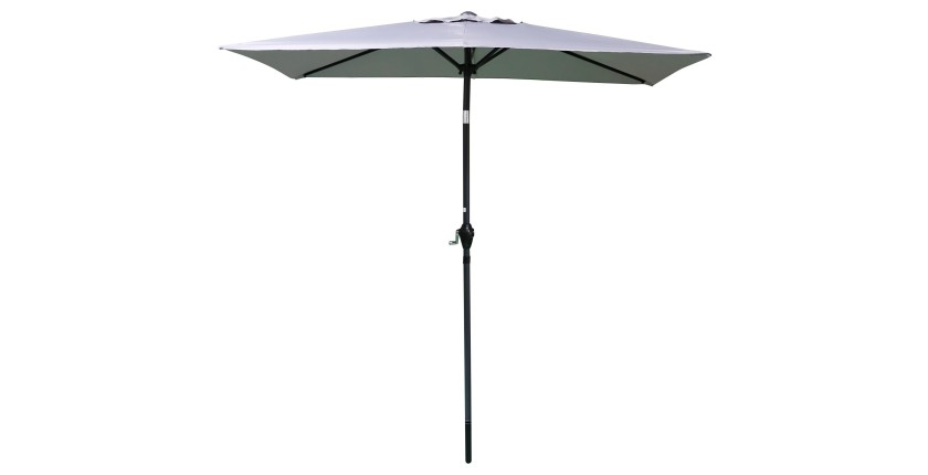 Parasol inclinable gris clair, dimension 135x210cm