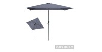 Parasol inclinable gris anthracite 200x300cm