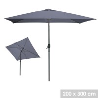 Parasol inclinable gris anthracite 200x300cm