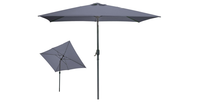 Parasol inclinable gris anthracite 200x300cm