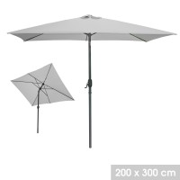 Parasol inclinable gris clair 200x300cm