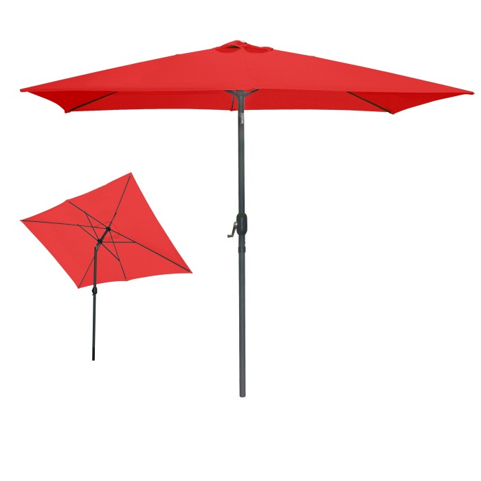 Parasol inclinable rouge 200x300cm