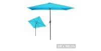 Parasol inclinable turquoise 200x300cm