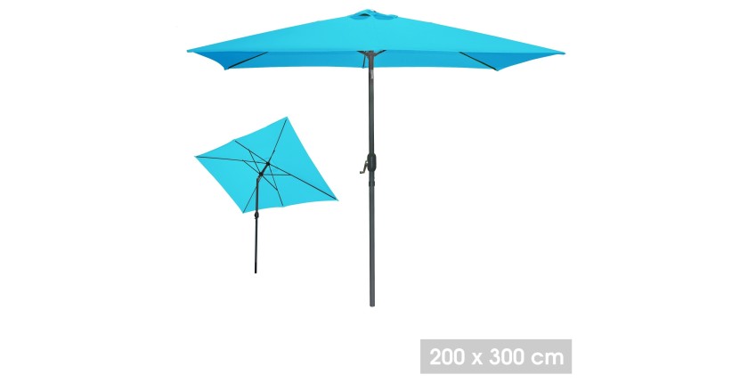 Parasol inclinable turquoise 200x300cm