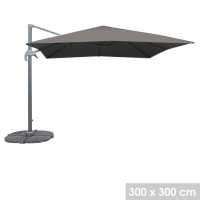 Parasol décentré carré gris anthracite 300x300cm