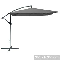 Parasol déporté carré gris anthracite 250x250cm