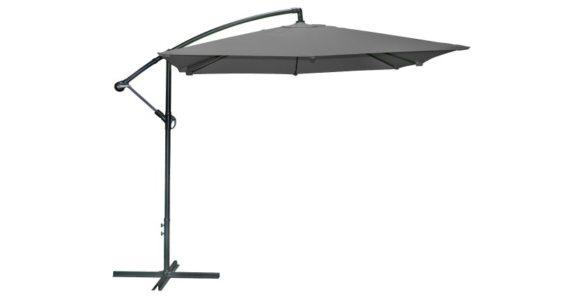 Parasol déporté carré gris anthracite 250x250cm