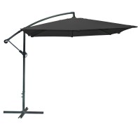 Parasol déporté carré noir 250x250cm