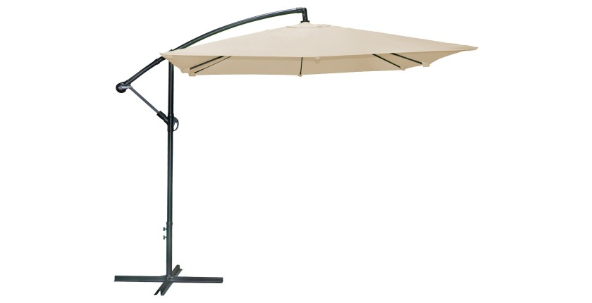 Parasol déporté carré beige 250x250cm