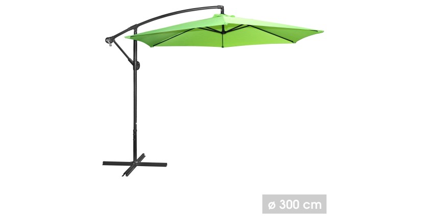 Parasol déporté rond vert pomme diamètre 300cm