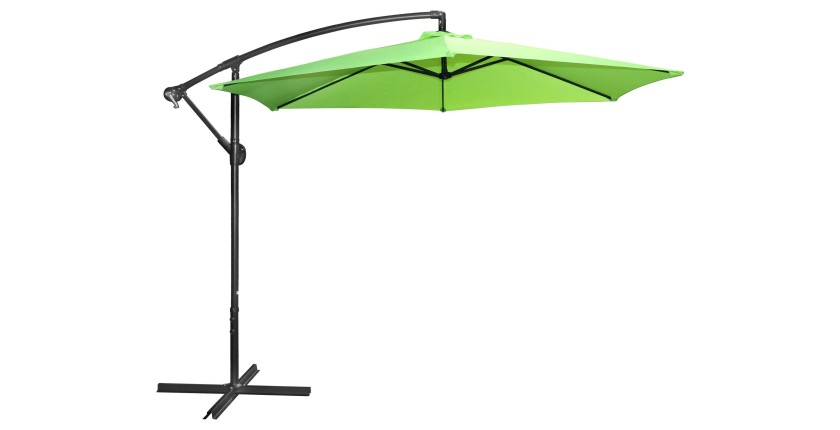 Parasol déporté rond vert pomme diamètre 300cm