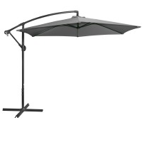 Parasol déporté rond gris anthracite diamètre 300cm