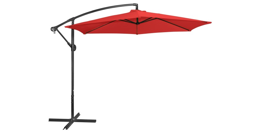 Parasol déporté rond rouge diamètre 300cm