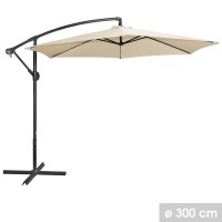 Parasol déporté rond beige diamètre 300cm