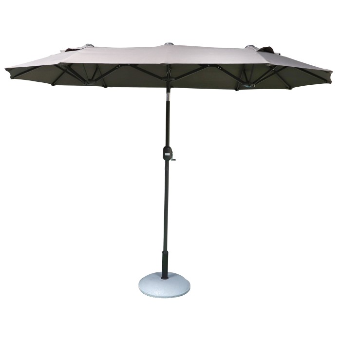 Grand parasol double gris anthracite dimension 150x300cm