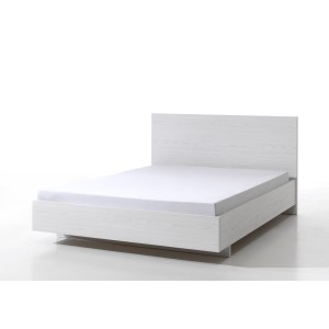 Lit enfant 140x200 coloris blanc effet bois collection OLGA