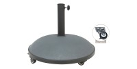 Pied de parasol en ciment gris foncé 25KG dimension 50x37cm diamètre intérieur 35/38/48mm