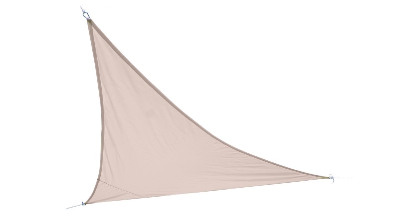 Voile d'ombrage beige dimension 360x360x360cm en polyester 160gr/m2